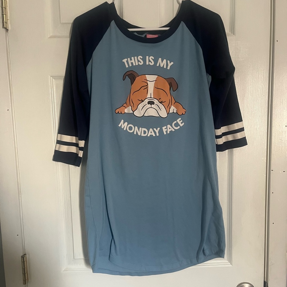 Blue and Black Dog Pj Gown